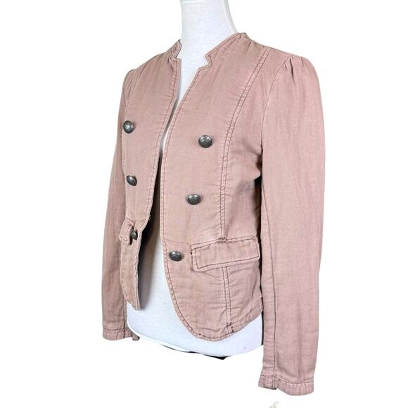 Free People NWT Jagger Blazer Military Tan Jacket Lace up Sleeve Outerwear - Picture 4 of 13